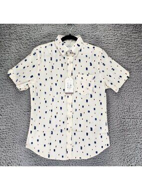 Ben Sherman Shirt Mens Small Turtledove Cream Short Sleeve Button Up *NWT*